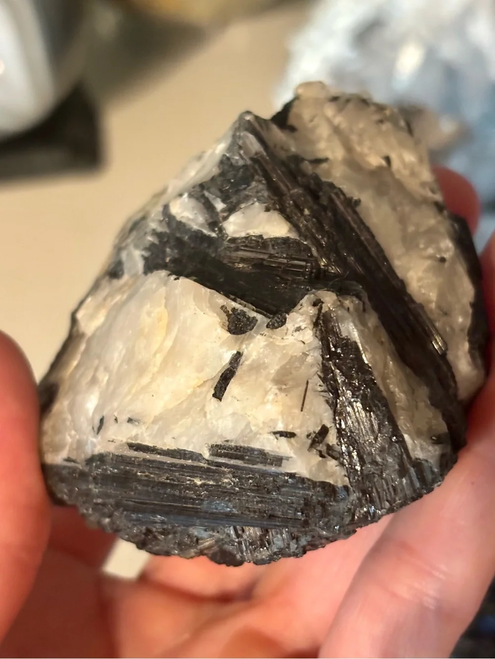 Black Tourmaline in Quartz Matrix – Natural Raw Mineral Specimen
